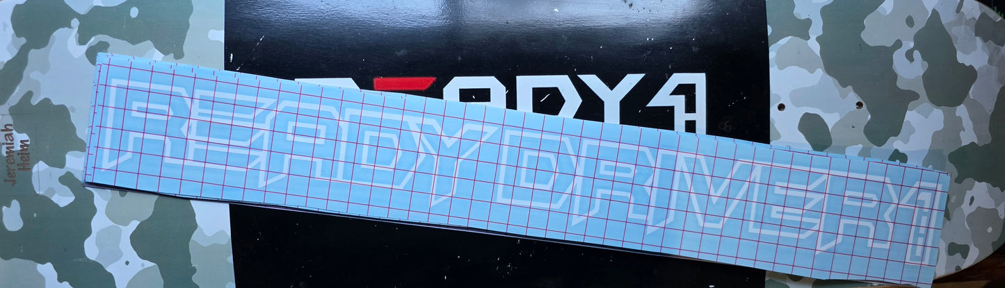ReadyDriver1 - Monochrome 21"x2.25" - Hollow Style. Vinyl Decal